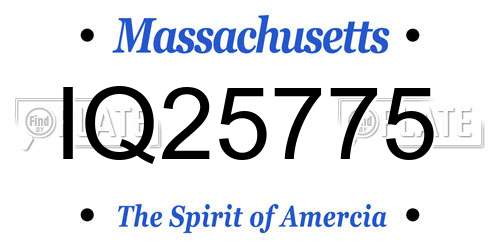 IQ25775 Massachusetts License Plate