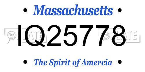 IQ25778 Massachusetts License Plate