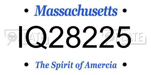 IQ28225 Massachusetts License Plate