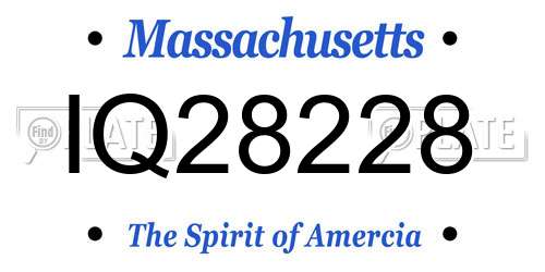 IQ28228 Massachusetts License Plate