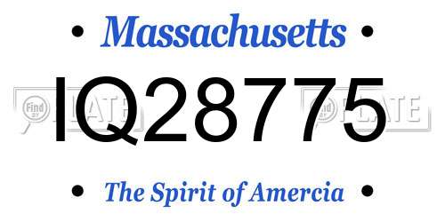 IQ28775 Massachusetts License Plate