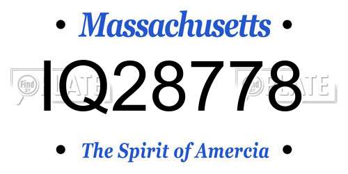 IQ28778 Massachusetts License Plate