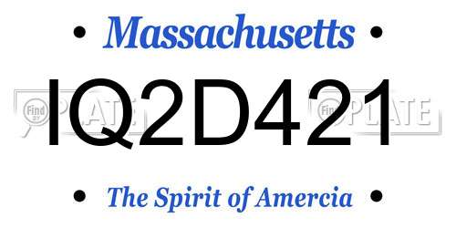 IQ2D421 Massachusetts License Plate