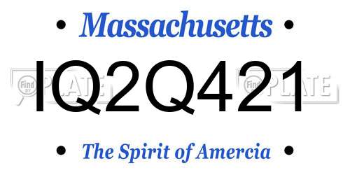 IQ2Q421 Massachusetts License Plate
