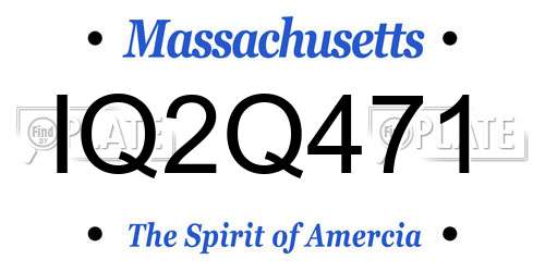 IQ2Q471 Massachusetts License Plate