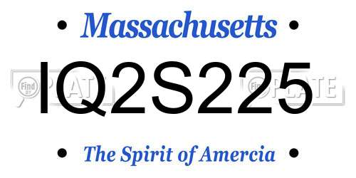 IQ2S225 Massachusetts License Plate