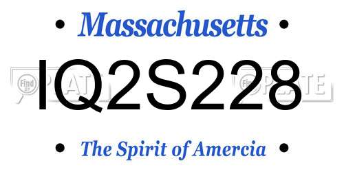 IQ2S228 Massachusetts License Plate