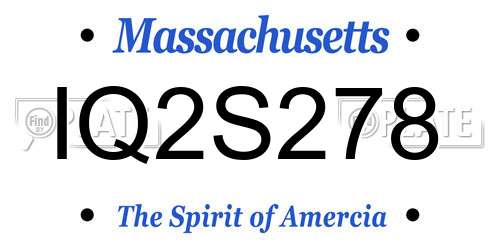 IQ2S278 Massachusetts License Plate