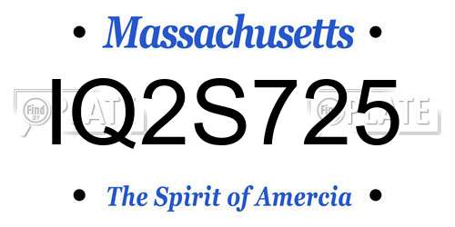 IQ2S725 Massachusetts License Plate