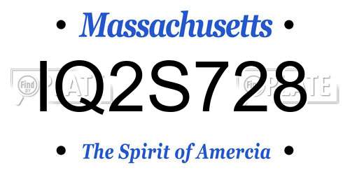 IQ2S728 Massachusetts License Plate