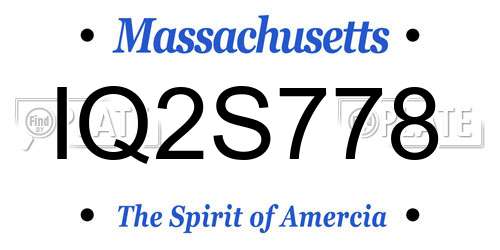 IQ2S778 Massachusetts License Plate