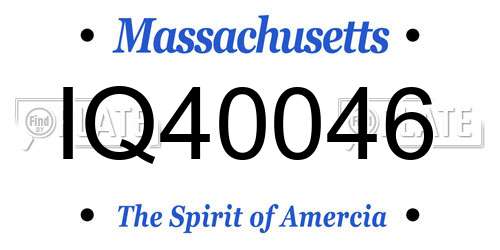 IQ40046 Massachusetts License Plate