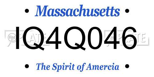 IQ4Q046 Massachusetts License Plate