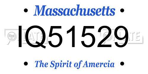 IQ51529 Massachusetts License Plate