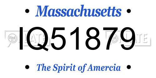 IQ51879 Massachusetts License Plate