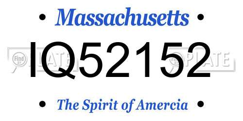 IQ52152 Massachusetts License Plate