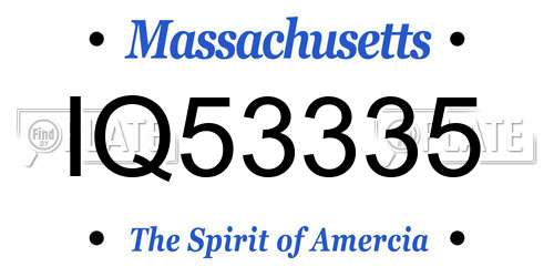 IQ53335 Massachusetts License Plate