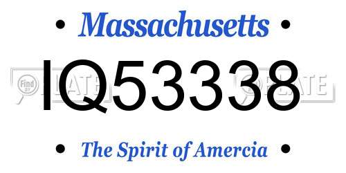 IQ53338 Massachusetts License Plate