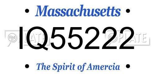 IQ55222 Massachusetts License Plate