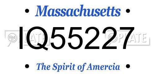 IQ55227 Massachusetts License Plate