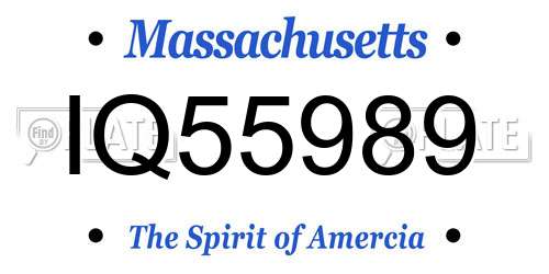 IQ55989 Massachusetts License Plate