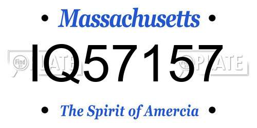 IQ57157 Massachusetts License Plate