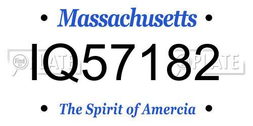 IQ57182 Massachusetts License Plate