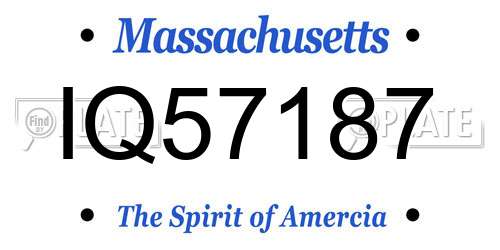 IQ57187 Massachusetts License Plate