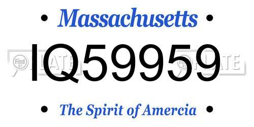 IQ59959 Massachusetts License Plate