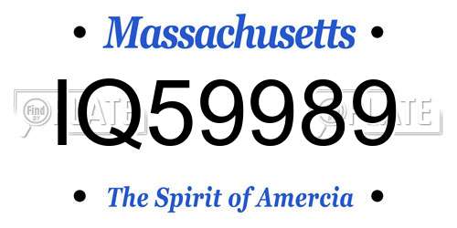 IQ59989 Massachusetts License Plate