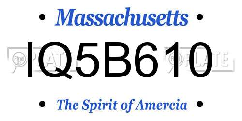 IQ5B610 Massachusetts License Plate