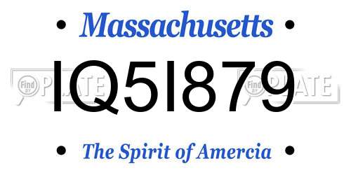 IQ5I879 Massachusetts License Plate