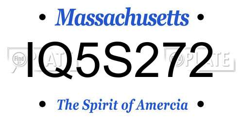IQ5S272 Massachusetts License Plate