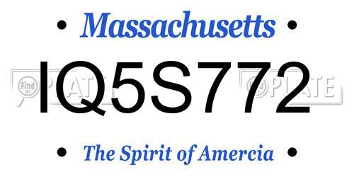 IQ5S772 Massachusetts License Plate