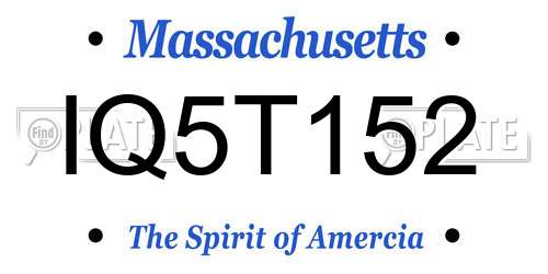 IQ5T152 Massachusetts License Plate