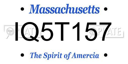 IQ5T157 Massachusetts License Plate