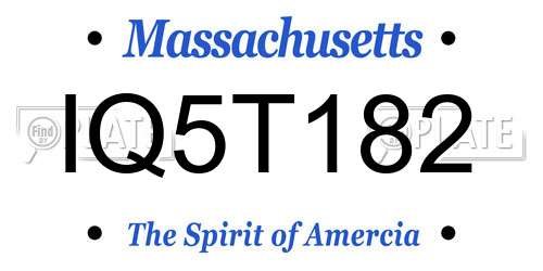 IQ5T182 Massachusetts License Plate