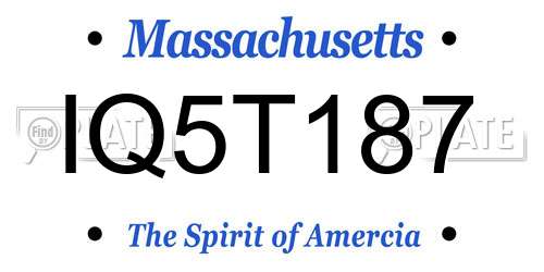 IQ5T187 Massachusetts License Plate