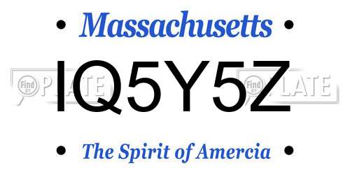 IQ5Y5Z Massachusetts License Plate