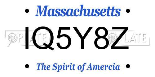 IQ5Y8Z Massachusetts License Plate