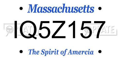 IQ5Z157 Massachusetts License Plate