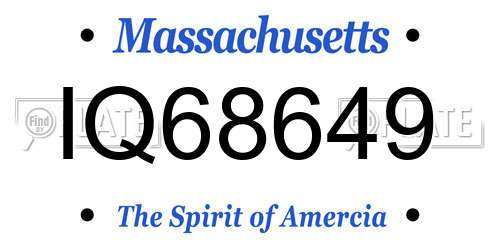 IQ68649 Massachusetts License Plate