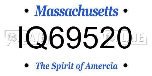 IQ69520 Massachusetts License Plate