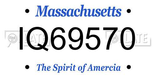 IQ69570 Massachusetts License Plate