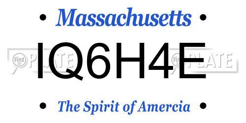 IQ6H4E Massachusetts License Plate