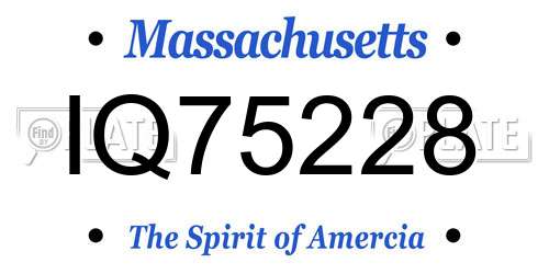 IQ75228 Massachusetts License Plate