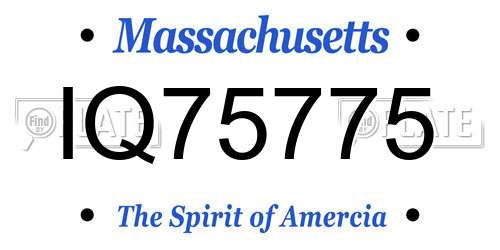 IQ75775 Massachusetts License Plate