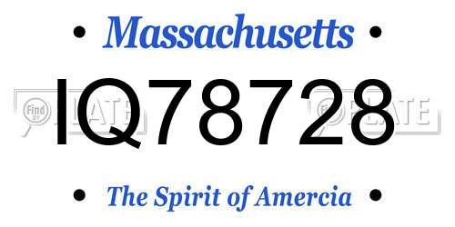 IQ78728 Massachusetts License Plate