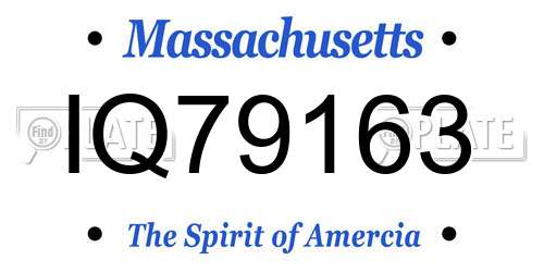 IQ79163 Massachusetts License Plate
