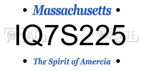 IQ7S225 Massachusetts License Plate